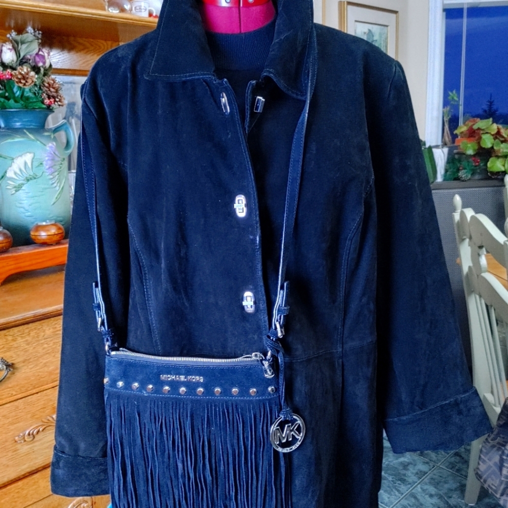 Guillaume Black Suede Jacket XL